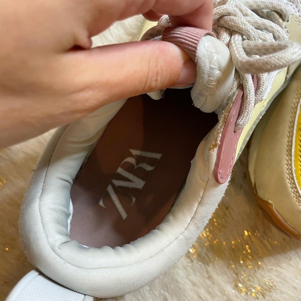 Zara pink yellow fashion sneakers - Picture 3 of 6
